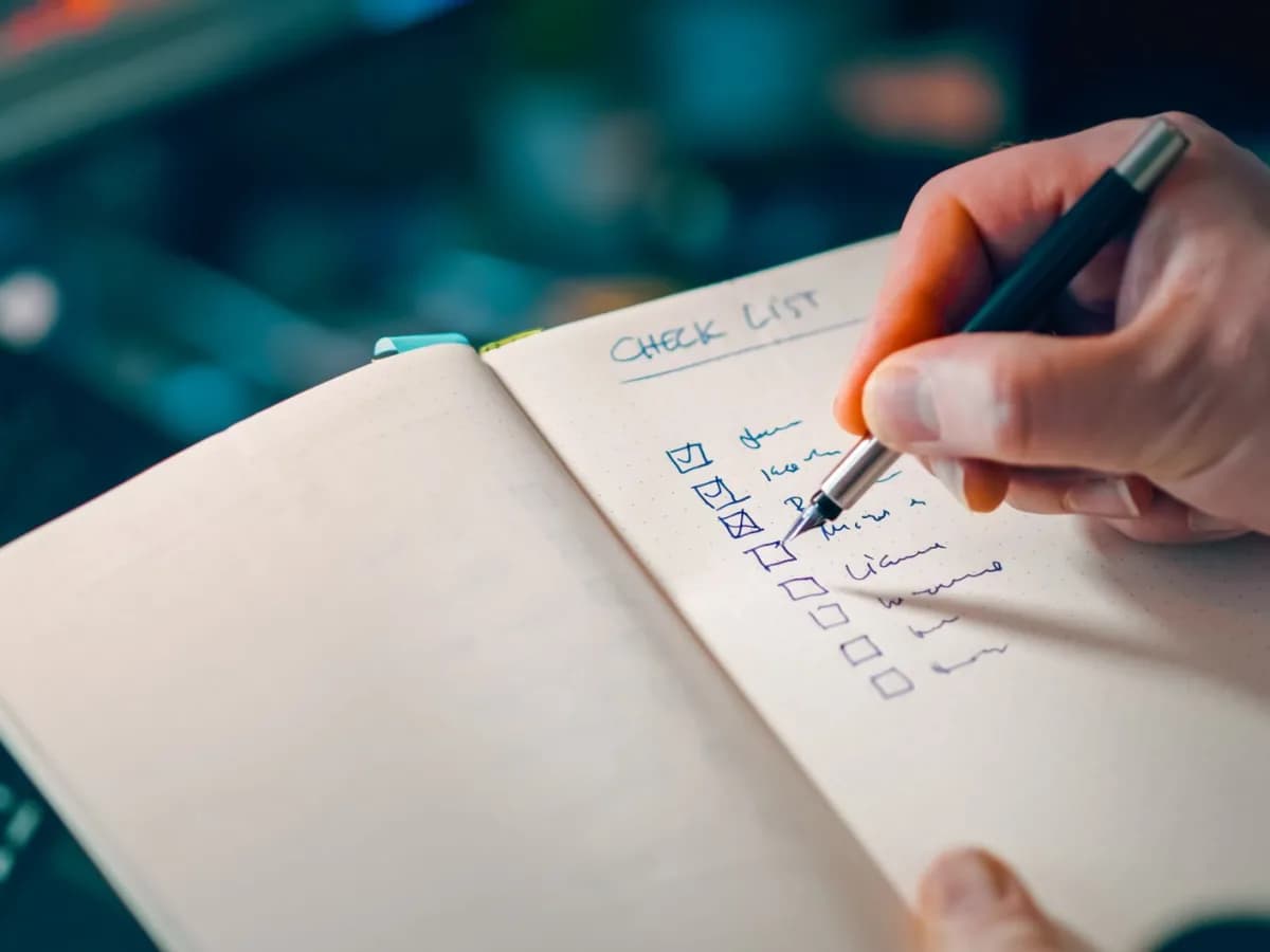 Homeowner preparing list of repairs