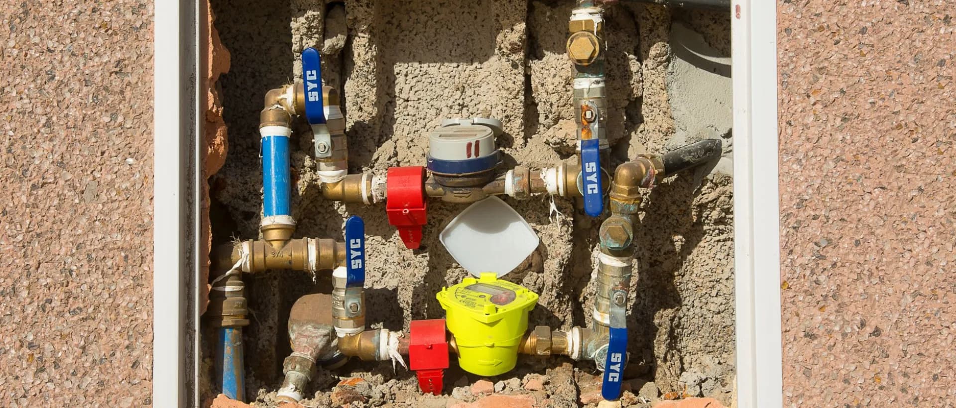 Plumber working on a pipe leak