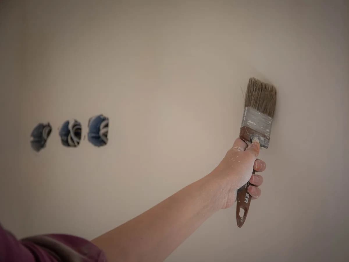 Close-up of painting trim in a home