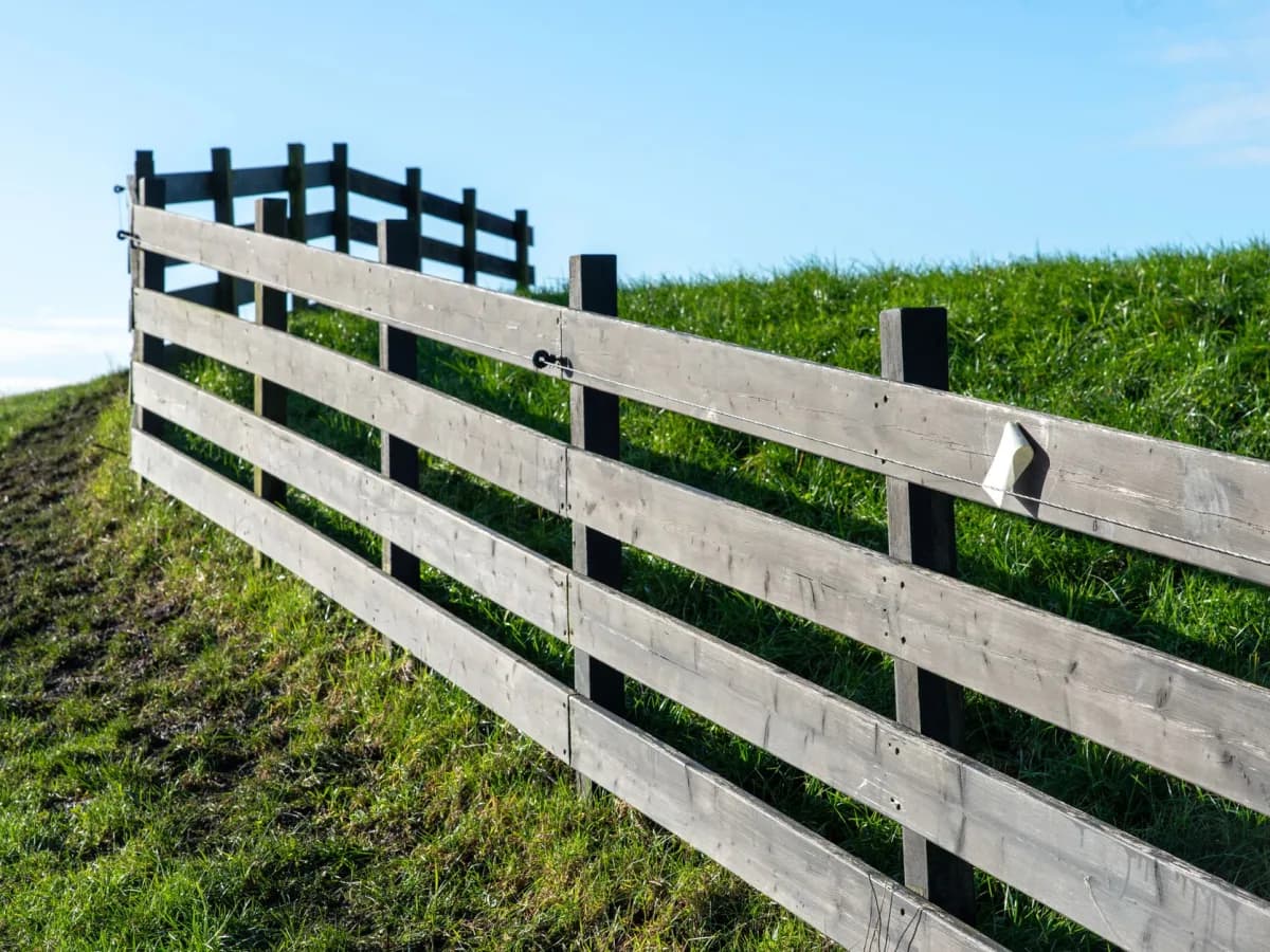 Freshly repaired wooden fence