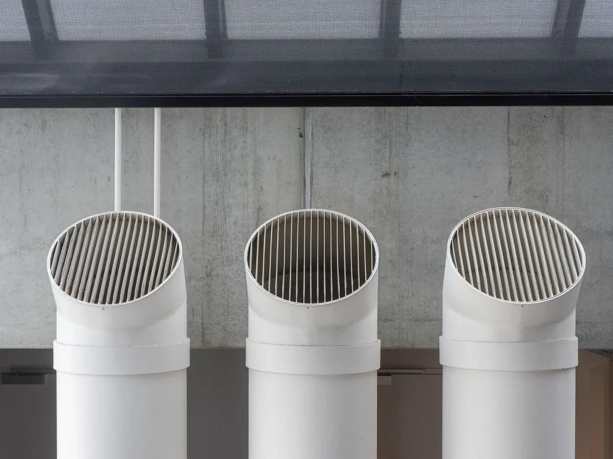 Close-up of dust in an air duct