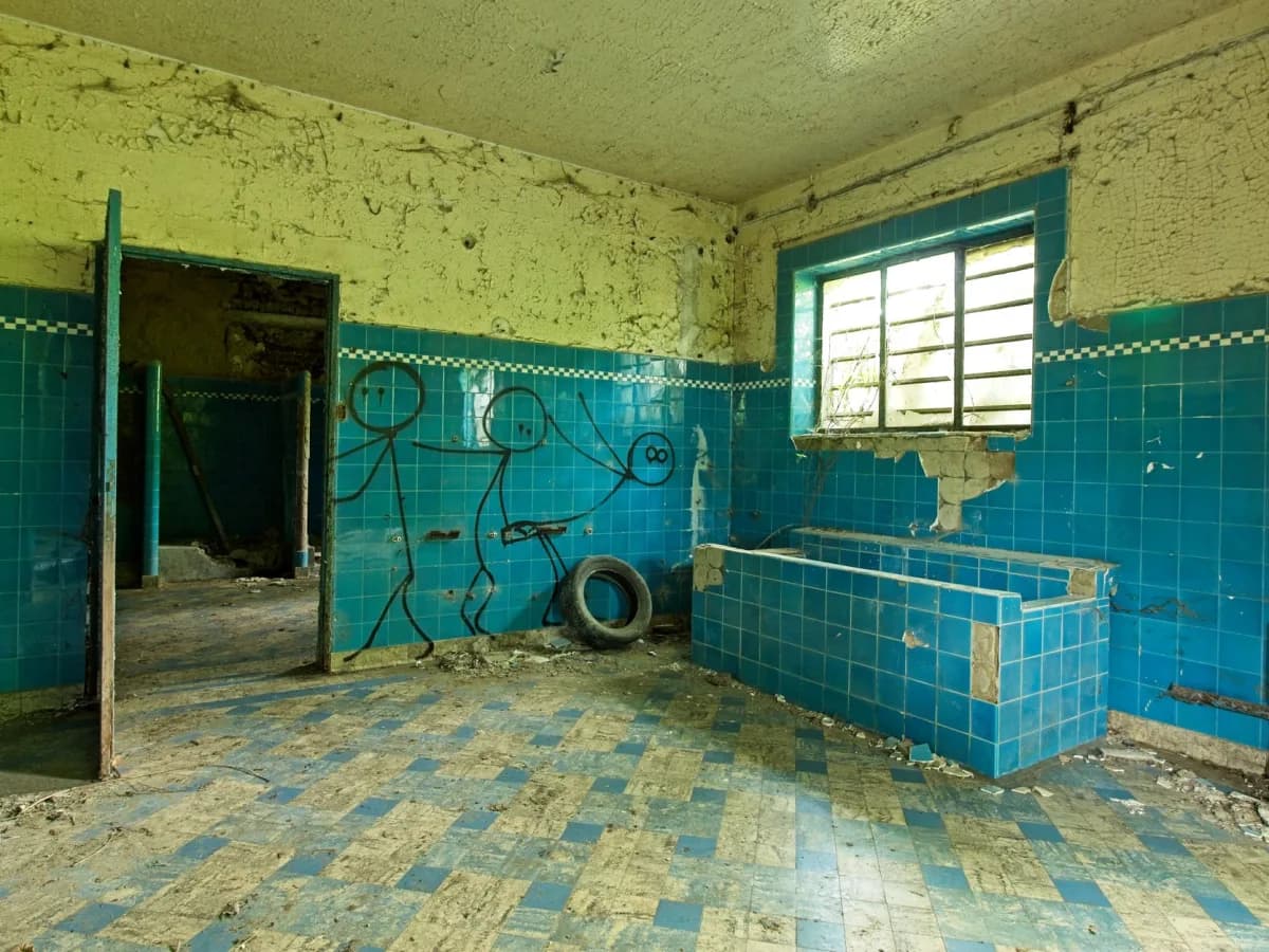 Mold growth on bathroom wall