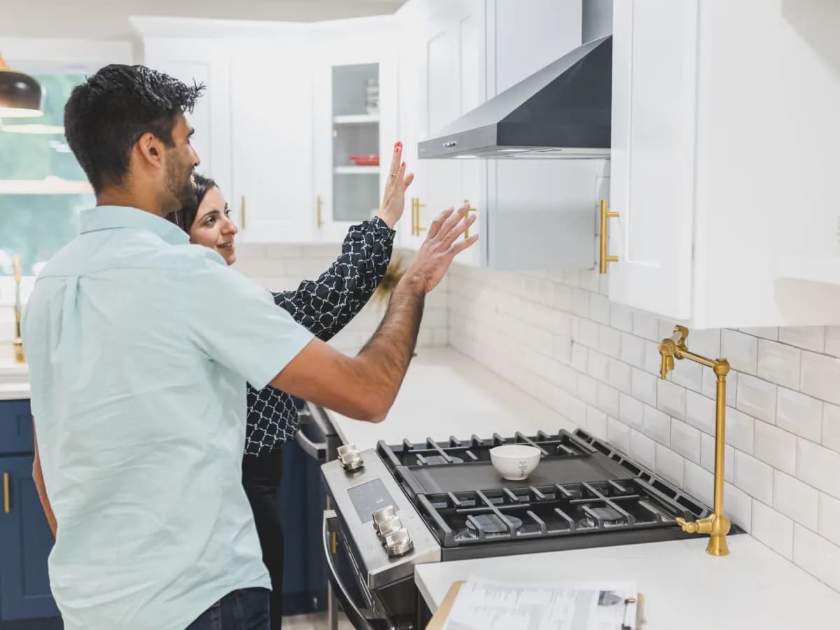 Inspecting the inside of a range hood