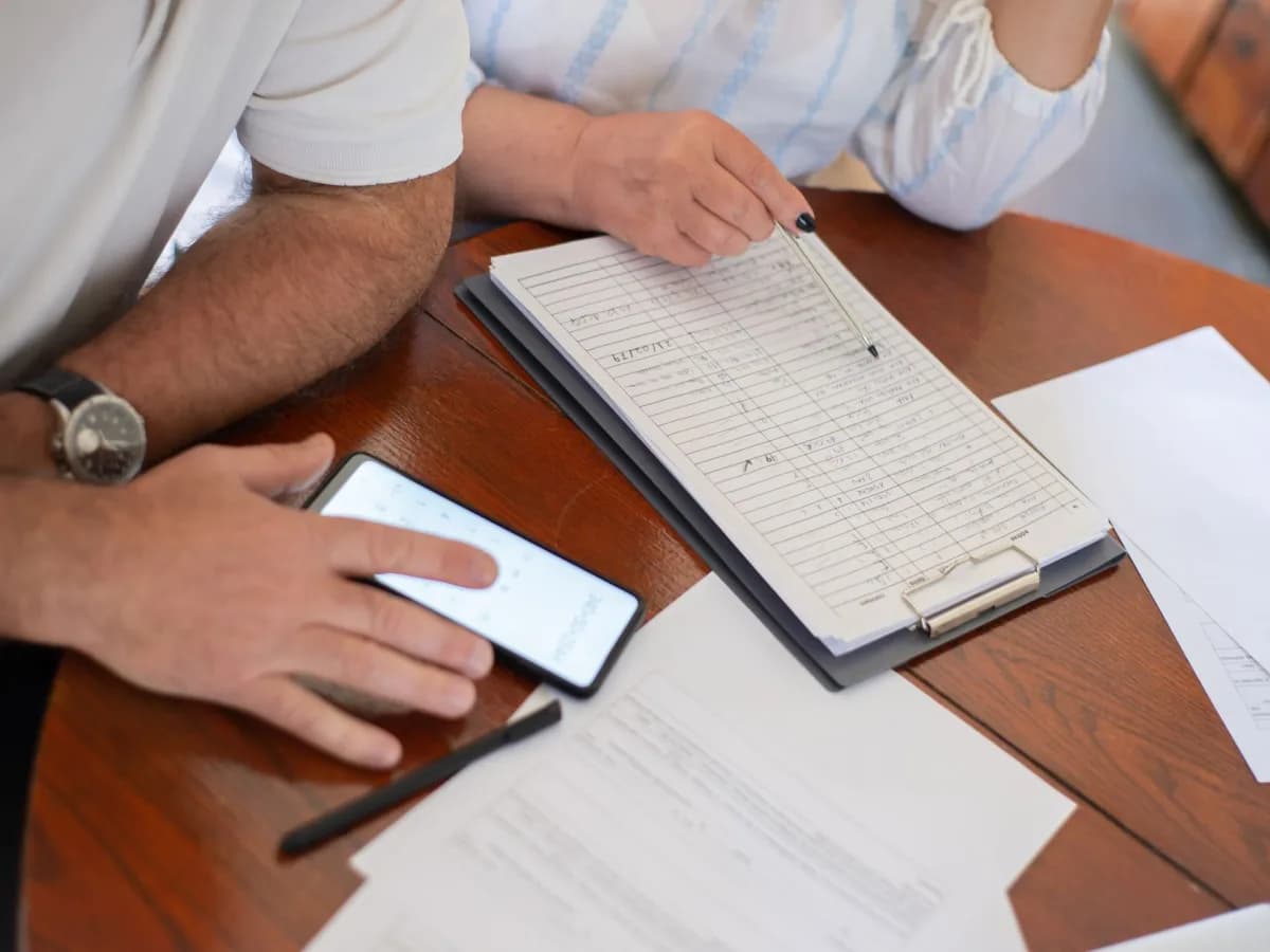 Homeowner checking quotes