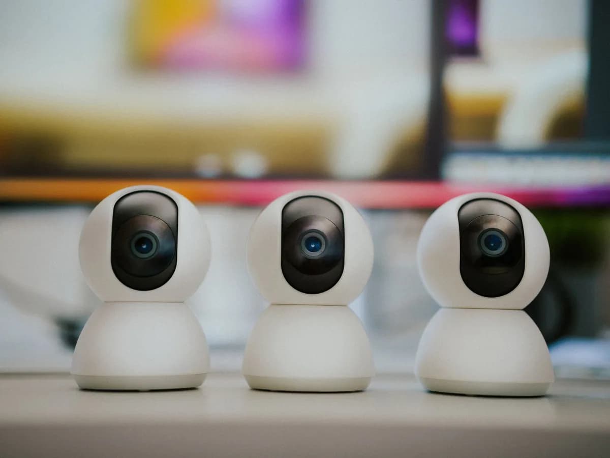 A selection of different security cameras