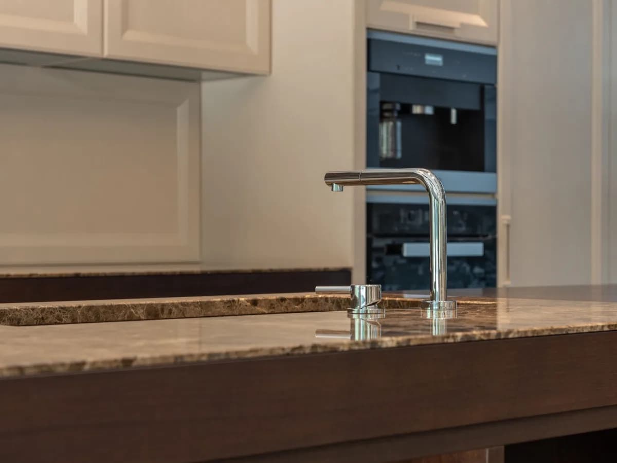 Completed kitchen sink installation