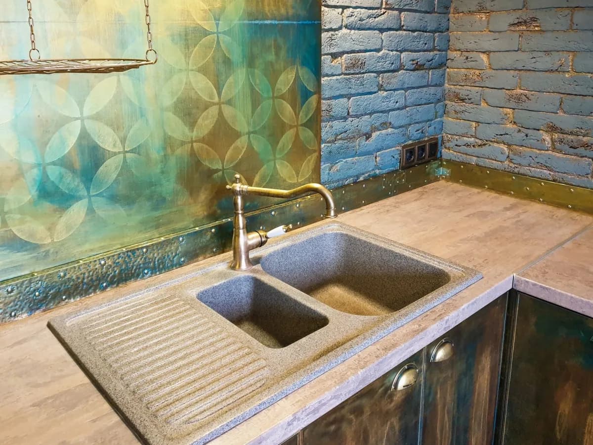 Prepared kitchen sink area for repair