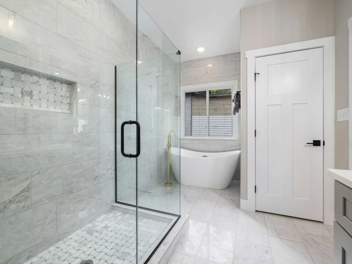 Homeowner happy with a new shower door installation
