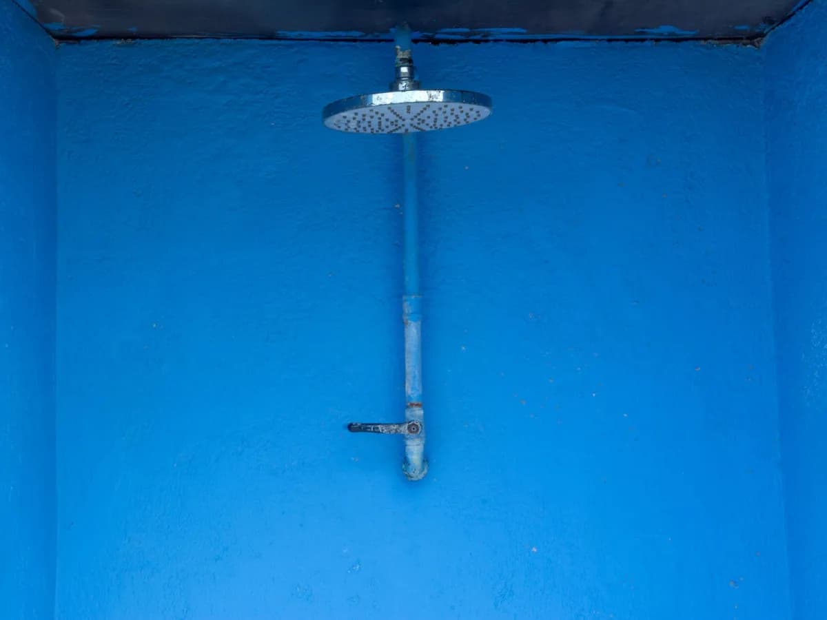 Prepared bathroom space for shower door